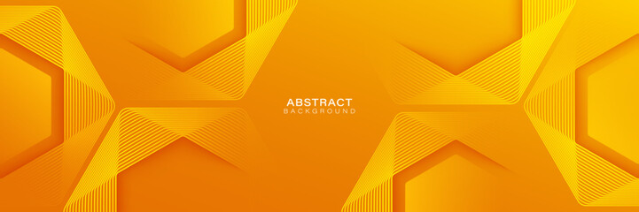 Orange and yellow gradient abstract background. Glowing geometric lines pattern. Modern futuristic graphic. Suit for cover, header, presentation, banner, wallpaper, website, advertise