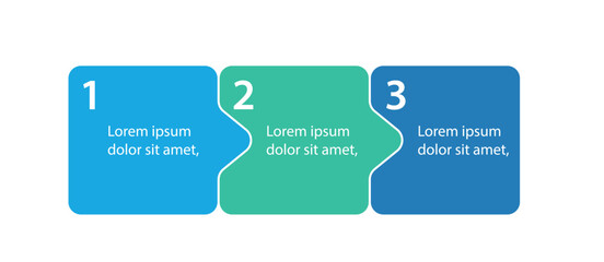 Infographics step blocks as puzzle jigsaw pieces. Infographics presentation template. Business process design. Flat vector illustration