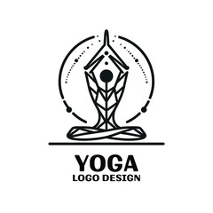 Naklejka premium Yoga Vector Logo Design