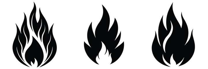 collection of fire flames, Flame symbol