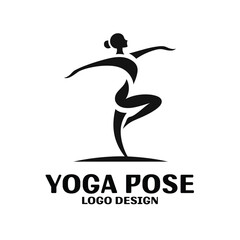 Yoga Pose Vector Logo Design