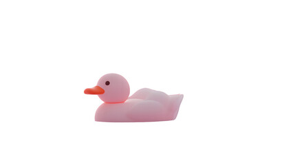 Adorable Pink Duck Toy Floating on Water Perfect for Childrens Bath Time Fun and Playful Imag