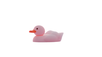 Adorable Pink Duck Toy Floating on Water Perfect for Childrens Bath Time Fun and Playful Imag