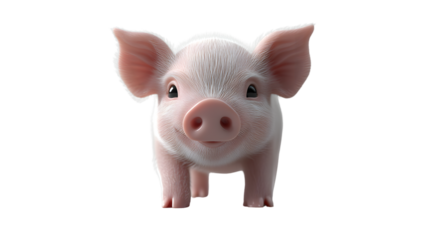 Adorable Pink Piglet with Expressive Eyes and Floppy Ears Perfect for Farm Animal and Nature