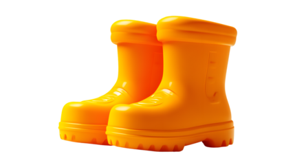 Bright Orange Rubber Boots Childrens Footwear Rainy Day Gear