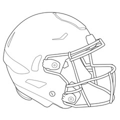 A professional football helmet outline Illustration