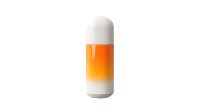 Capsule with Orange Liquid Medical and Scientific Illustration for Health Research and Educa
