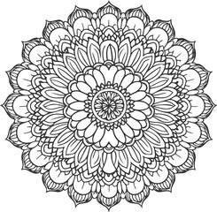 Beautiful Vector Mandalas Easy to Color, Thick Outlines.eps