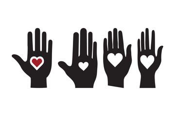 Helping Hands with Heart SVG Love Support Solidarity Clipart