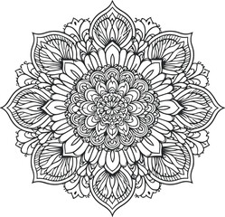 Mandala Coloring Pages for Adults Simple & Detailed Vector Designs.eps