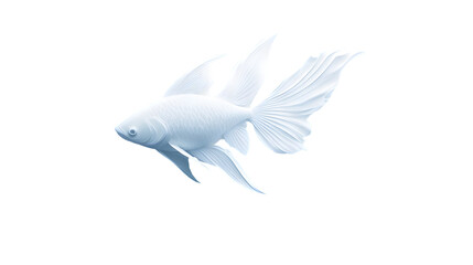 Obraz premium Elegant White Fish with Flowing Fins on a Black Background Perfect for Nature and Aquatic Them