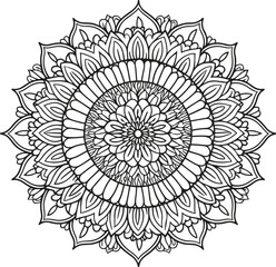 Modern Mandala Coloring Pages Adult Stress Relief Activity.eps