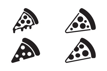 Minimal Pizza Slice Icons Vector Food Symbol Set for Design
