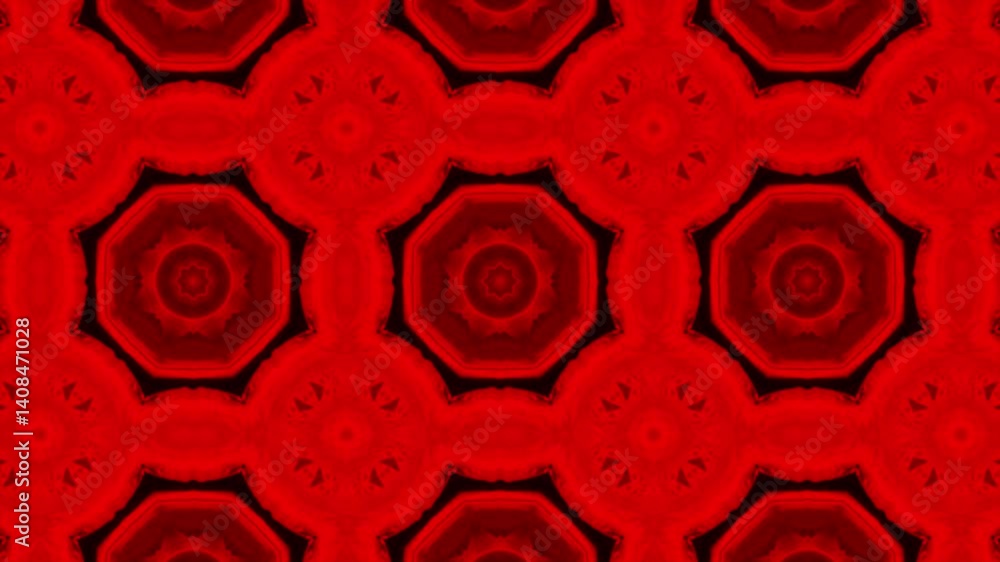 Poster intricate red geometric pattern seamless loop
