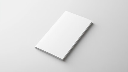 A blank white brochure mockup, shown from the back, presenting a clean and minimalist canvas perfect for showcasing your design ideas or marketing materials