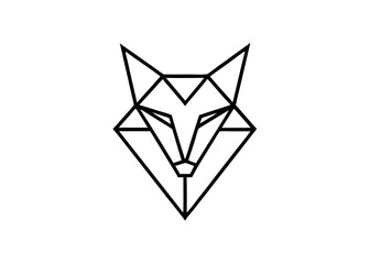 Geometric Fox Design: A minimalist geometric fox, a symbol of cunning and adaptability, rendered in clean, precise lines, perfect for modern design and branding.