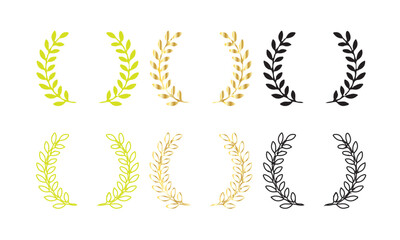 Olympic games laurel wreath in different colors
