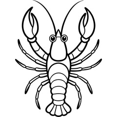 Minimal American Lobster Vector Illustration on White Background