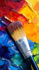 Fototapeta premium Vibrant Oil Paint Brushstrokes on Canvas