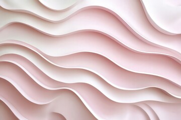 Fototapeta premium Soft pink blurred background featuring abstract wavy lines, providing ample copy space for text or graphics.