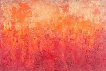 Obraz premium A textured red terracotta wall background in soft orange and pink tones, resembling aged plaster. Ideal for digital art, scrapbooking, and elegant design applications.