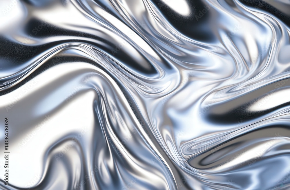 Poster silver metallic background featuring light reflections and a smooth, shiny surface. high-resolution 