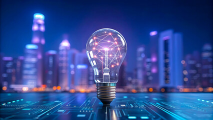 Digital city innovation: light bulb with network connection