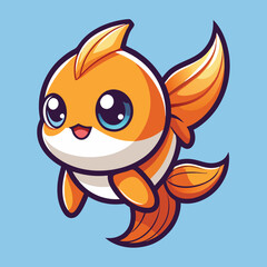 Cute orange fish with big eyes
