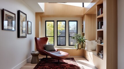 Modern reading nook with internal clerestory 