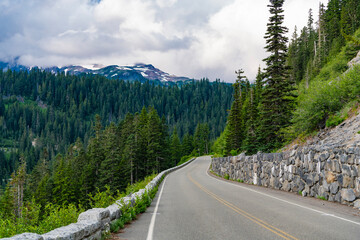 Road with mountain landscape. Landscape of mountain and road. Travel destination. Landscape route...