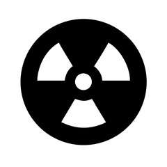A bold black radiation hazard icon, ideal for safety, warning, and hazardous material-related designs.