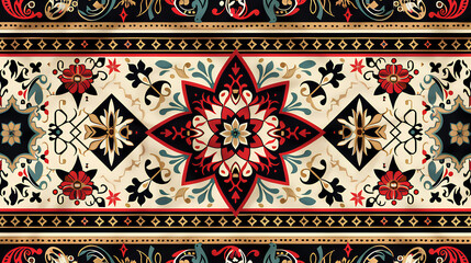 Sacred Star Blossom &ndash; Ukrainian-Islamic Folk Fusion Design (AI)