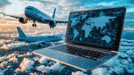Global air travel management through technological platforms.
