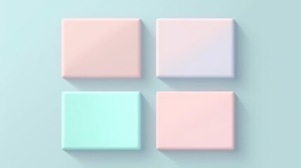 Pastel Rectangles on Light Blue Background Perfect for Creative Presentations
