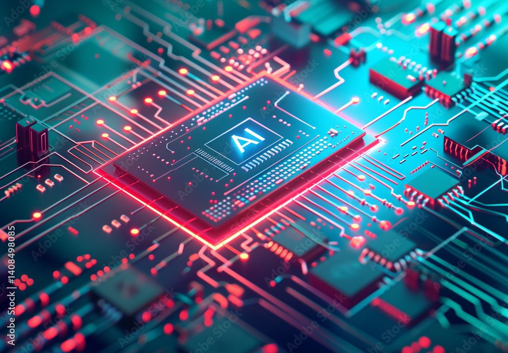 Aufkleber abstract futuristic chip with 
