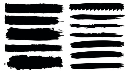 set of grunge brush strokes