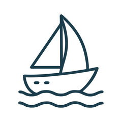 Minimalist Sailboat Icon Vector Graphic EPS