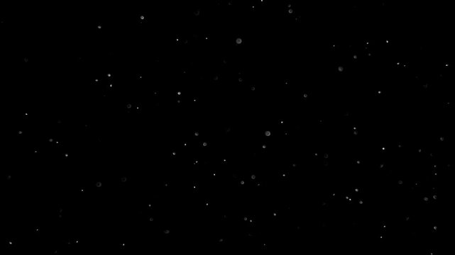 Floating Dust Particles Overlay with Soft Ambient Motion on Black Background. High quality 4k footage