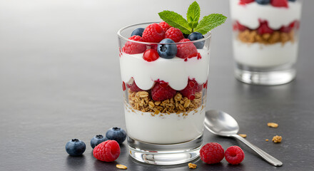 Delicious Parfait With Fresh Berries and Crunchy Granola Recipe