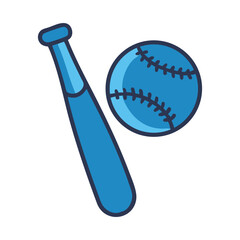 Baseball Bat and Ball Vector Illustration