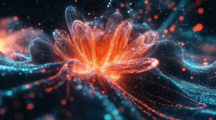 Fototapeta premium Neural Cyber AI Brain with Data Flow Visualization