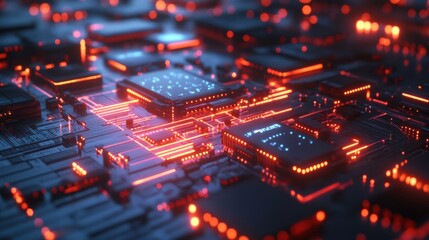 Obraz premium Machine learning brain visualized as glowing digital.