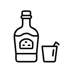 bottle of wine and glass