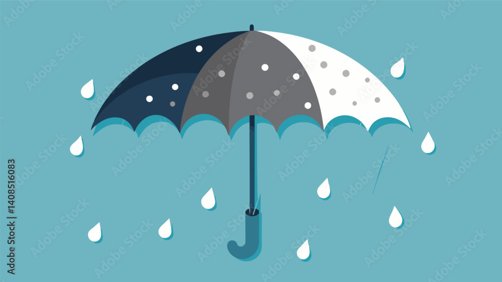 Poster a torn umbrella with data falling like raindrops through the holes.. vector illustration