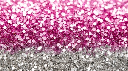Obraz premium Bright Pink and Silver Glittering Rhinestones for Craft Projects