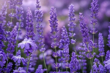 Obraz premium Lavender Floral Pattern Wallpaper with Dreamy Bloom Texture