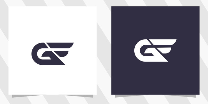 letter gf fg logo design vector