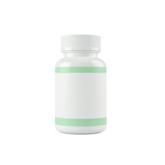 A pristine white pill bottle, ready to be filled with hope and healing, features subtle mint green accents against a clean white background.