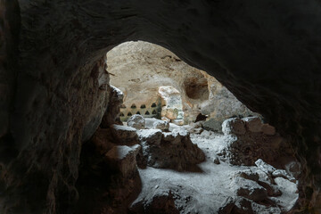Ancient Cave with a Rock-Cut Dovecote with Nesting Holes