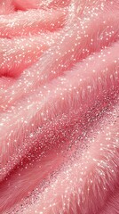Fototapeta premium Pink Faux Fur Fabric with Glitter Detail